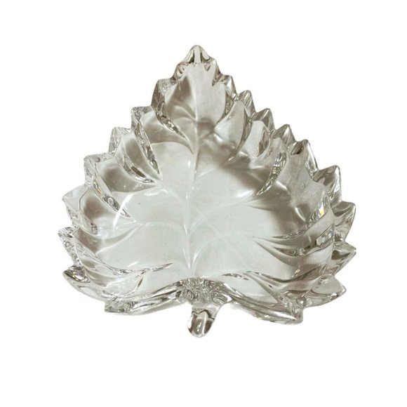 Marquis By Waterford Crystal Aspen Leaf Candy Trinket Dish Germany - Picture 1 of 6